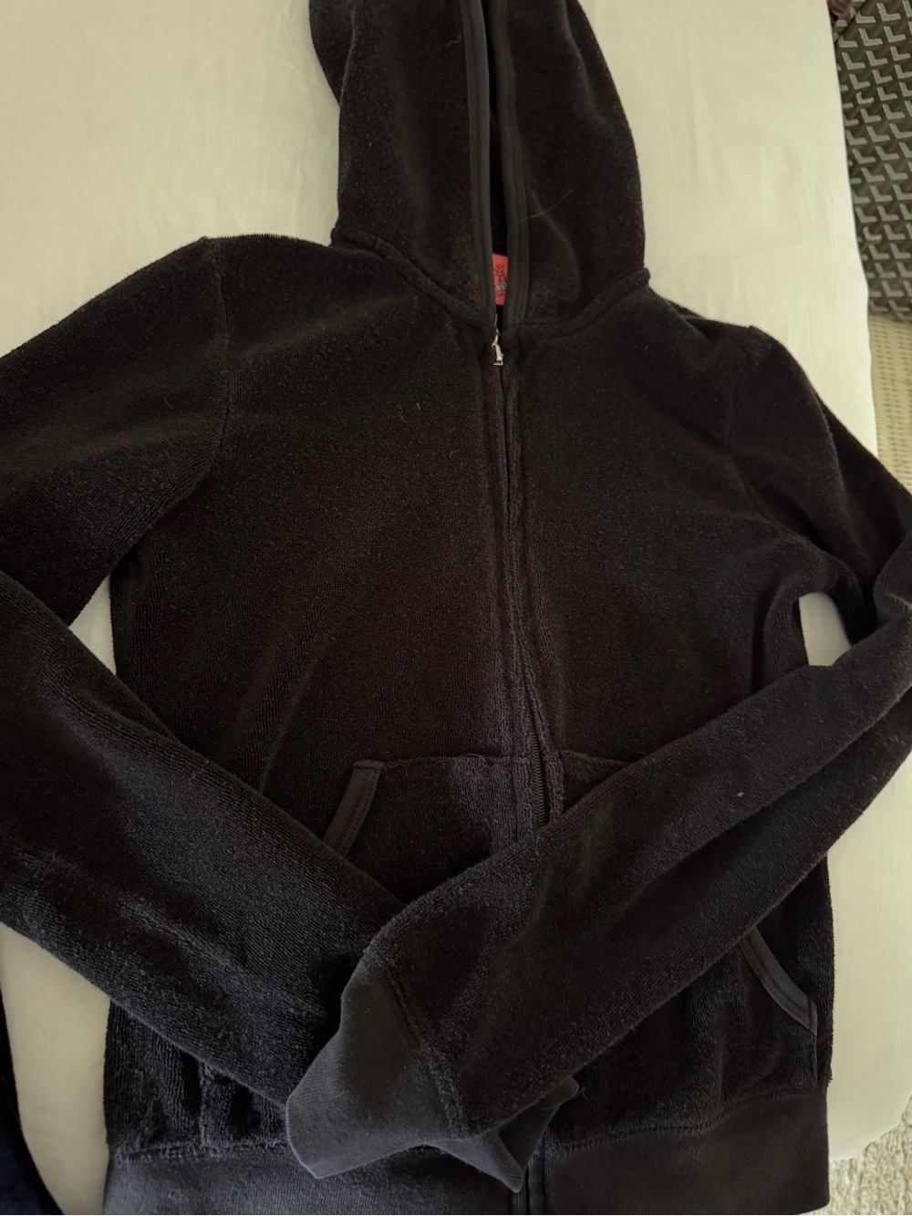 Juicy Couture Black Terry Hooded Zip Jacket